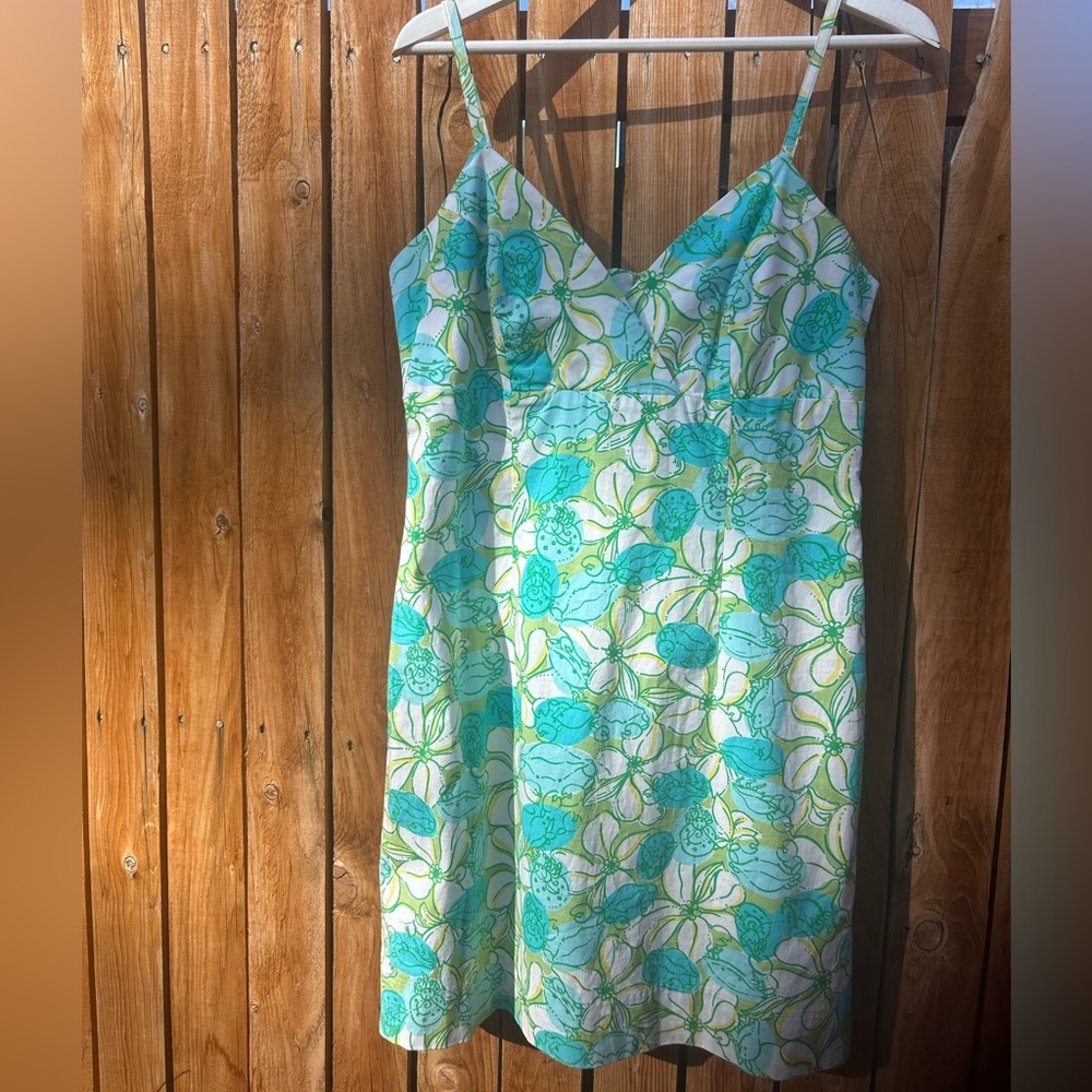 Lilly Pulitzer Green and Blue Floral Summer Dress
